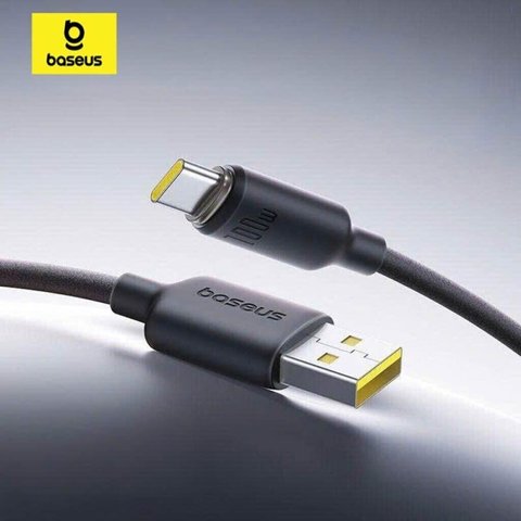 USB кабель Baseus Foamed Silicone, USB тип-C, USB тип-A, 100 см, 100 Вт, чорний, #E0426800 Прев'ю 1