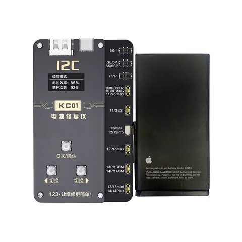 i2C KC01 Battery Repair Tester for iPhone 6 / 7 / 8 / X / 11 / 12 / 13 / 14 Preview 1