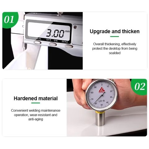 Alfombrilla aislante RELIFE RL-170C, de silicona, 290 mm, 400 mm, 500 °C Vista previa  4