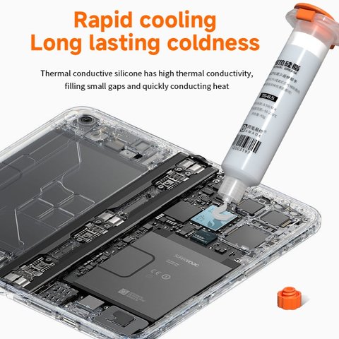 Pasta térmica Amaoe TG-8.5, de silicona, en jeringa, 45 g, 8.5 Вт/м*К Vista previa  2