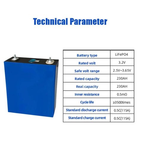 Акумулятор EVE LF230, LiFePO4, 3,2 B, 230 Аг, grade a Прев'ю 4