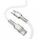 USB кабель Baseus Cafule Series Metal, 2xUSB тип-C, 200 см, 100 Вт, белый, в нейлоновой оплетке, #CATJK-D02 Превью 1
