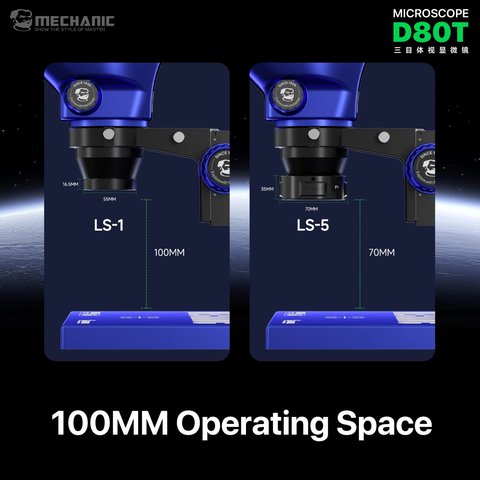 Микроскоп Mechanic D80T-B5, тринокулярный, 8X-80X Превью 8